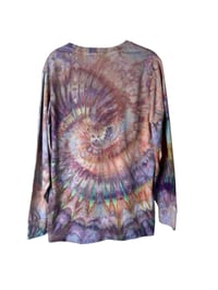 Image 4 of S Unisex Adult Soft Long Sleeve Tee in Ammonite Spiral Ice Dye