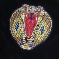 Image 5 of Cobra Head Snake Patch Black Velvet Cushion Cover