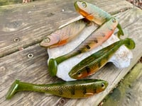 Image 3 of 5" G5 HAND POURED SWIMBAITS - "ONYXIA PERCH"