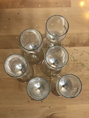 Série de 6 Flûtes à Champagne en Cristal Café de Pqris 