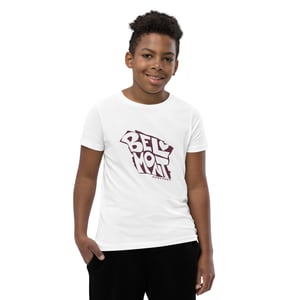 Image of Belmont Map youth t-shirt (white/maroon)