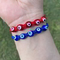 Image 1 of Evil eye bead adjustable bracelet