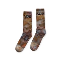 Image 1 of L/XL Adult VANS Hand-Dyed Crew Socks in Golden Watercolor Ice Dye