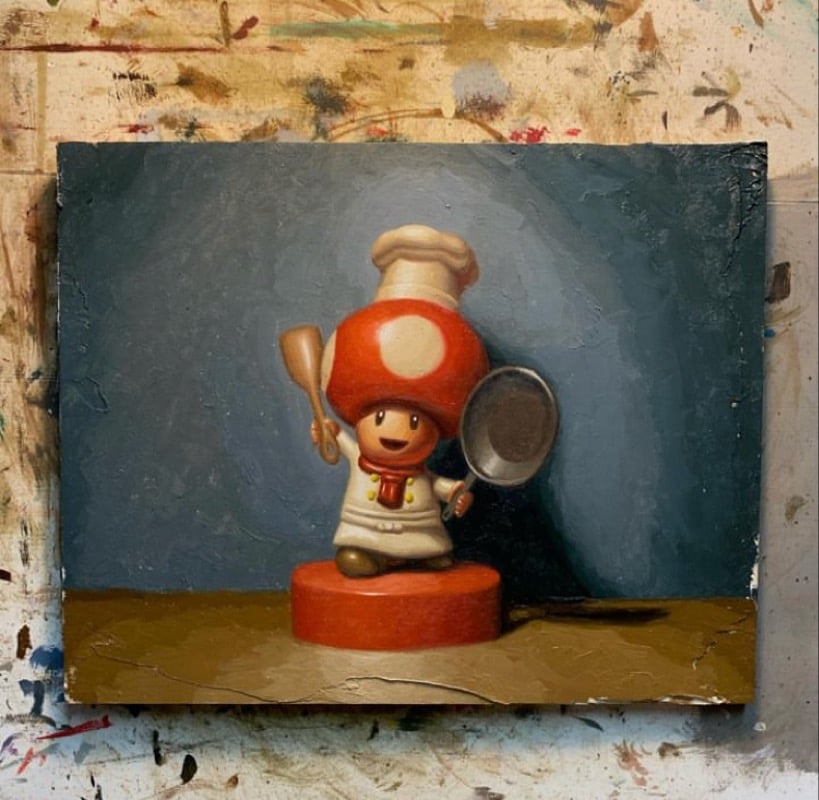 Image of Chef Toad Original Oil Painting