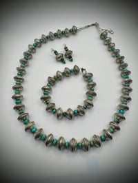 Image 2 of Mercury Dime & Kingman Turquoise Earrings only