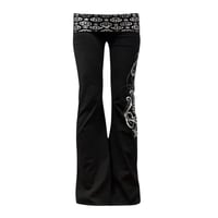 Image 1 of black starkissed fold over leggings *silver*