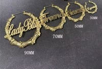 Image 3 of Custom Bamboo Hoop Earrings 