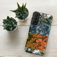 Image 20 of Art Nouveau Inspired Colorful Quartet Boho Hippie Floral Sketch Tough case for Samsung®