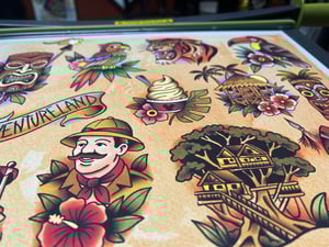 Image of Adventureland Inspired Traditional Tattoo Flash Sheet: ADV-01 11x14