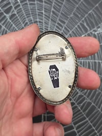 Image 6 of Vintage Brooches-  1940s engravings page & preserved spider webs with stand - 1