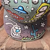 Image 4 of Hand Painted Hat 17 1/1 Flat Brim Hat