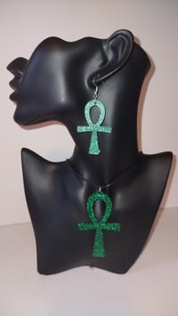 Image 2 of Ankh Earrings and Pendant Necklace 