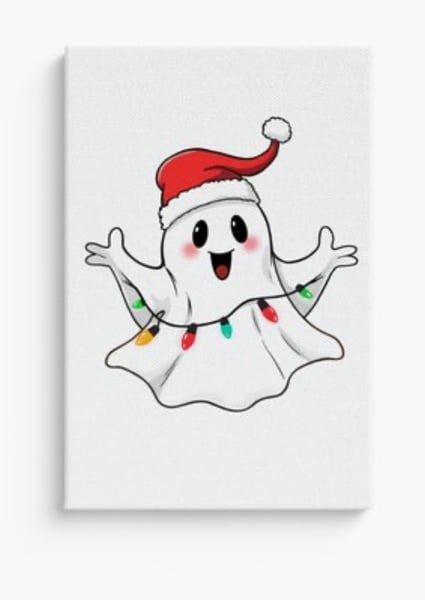 Image of Christmas Ghost Canvas 8x10