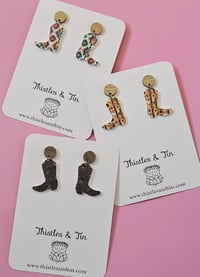 Image 1 of Western Boots Printed Dangles 
