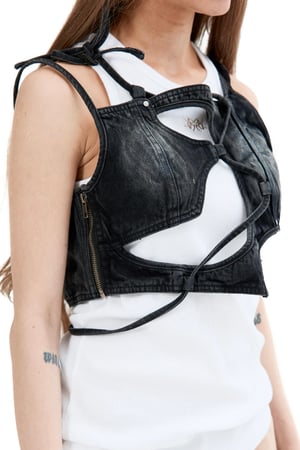 Image of K16CH1 - Asymmetrical Denim Vest