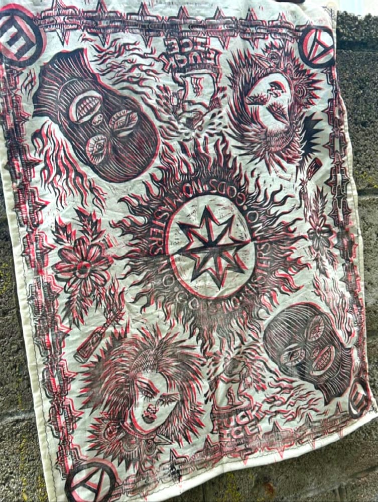 Hand Printed and Sewn Bandana