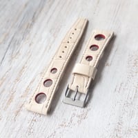 Image 2 of 20mm Corfam Style Alligator Strap In Natural copy