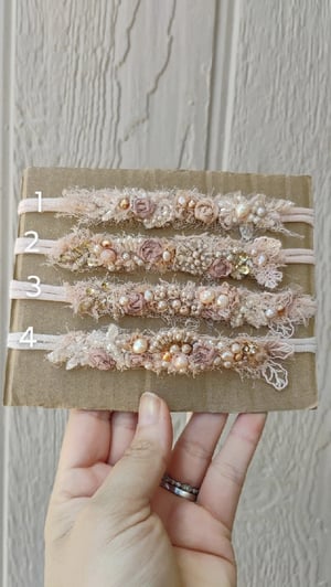 Image of Becky fancy tiebacks Peach