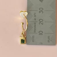 Image 4 of Mini Green Crown Half Hoops