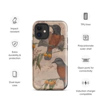 Image 5 of Antique Illustration Robins and Flowers Colorful Sepia Tough Case for iPhone®