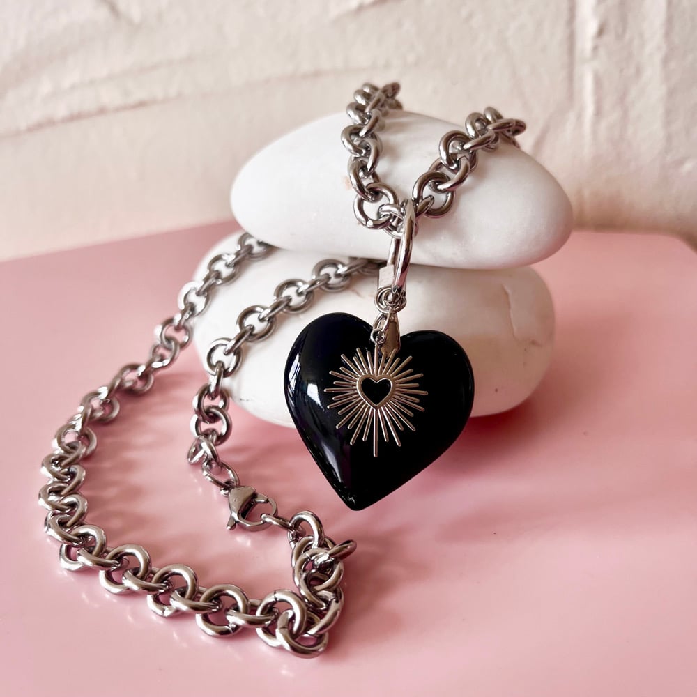 Chained Heart Carabiner Lock Necklace / Penny Foggo Chained Heart Carabiner Lock Necklace / Penny Foggo