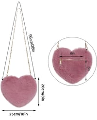 Image 3 of Heart Shaped Fur Bag