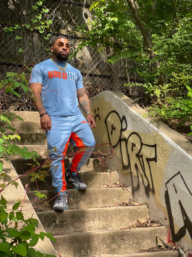 B.I. Powder blue sherbet summer jogger set