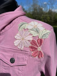 Image 5 of Medium Pink Floral Denim Jacket