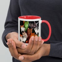 Image 3 of Cat Crowd Mug with Color Inside