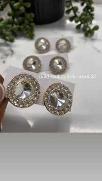 Gold Rollie circle studs 
