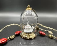 Image 2 of Nectar of the Gods Coffee Latte Macchiato Glass Dome Necklace