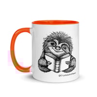 Image 10 of Book Reading Sloth Coffee Mug Line Art by CrystalsArtPaws