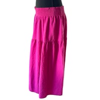 Image 3 of Pink Tiered Boho Maxi Skirt- Size M