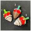 Chocolate covered strawberry pendant 