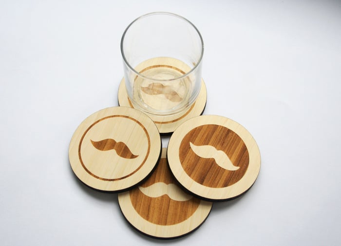 Image of Hipster Collection Coasters: The Moustache