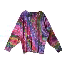 Image 2 of 4XL Unisex Adult Soft Long Sleeve Tee in Euphoria Geode Ice Dye