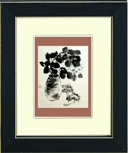 Image of framed print of Chinese Painting on canvas - Untitled