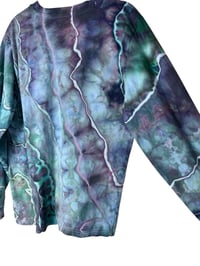 Image 7 of S Unisex Adult Soft Long Sleeve Tee in Mermaid Geode Ice Dye