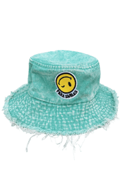 turquoise denim bucket hat 