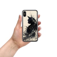 Image 3 of Black Cat On Ivory Clear Case for iPhone®