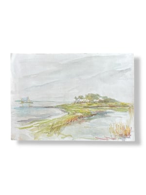 Image of VINTAGE DUTCH WATERCOLOR: SHORELINES #1