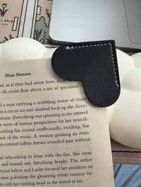 Image 1 of Leather Heart Corner Bookmark 