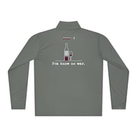 Image 1 of Lightweight quarter-zip pullover Pea know no war. Pinot Noir 