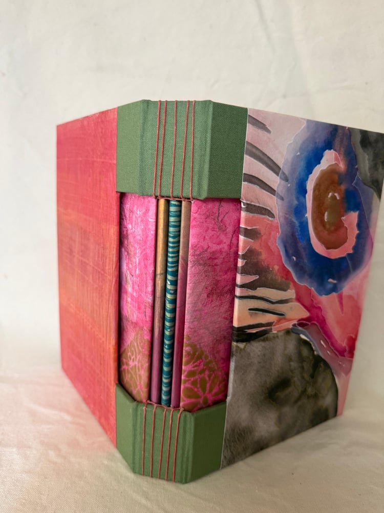 Image of Semi-Abstract Bright Feather Handmade Blank Book