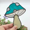 Teal Mushroom Suncatcher