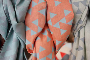 Image of Linen Geometric Print Scarf