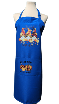 Image 1 of I Love Fall Gnomes Apron (blue)