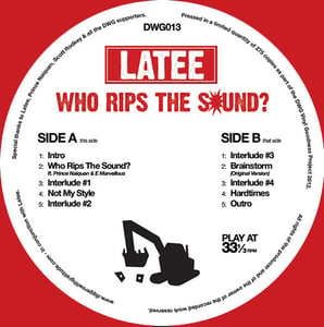 Image of DWG013: Latee 'Who Rips The Sound?' E.P. (red vinyl) **ONE PER CUSTOMER PLEASE**