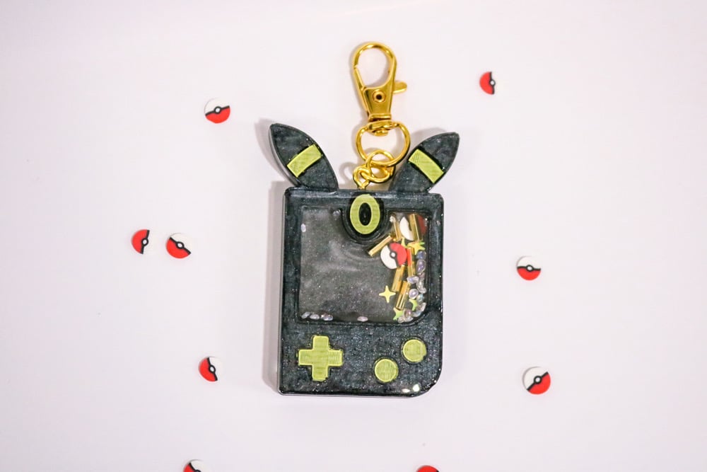 Image of Black Poke Custom Resin Shaker Keychain 