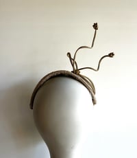 Image 2 of Gold fabric covered bandeau. 